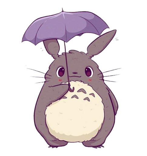 Totoro holding an umbrella